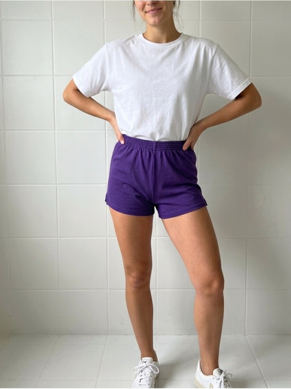 Soffe Purple Cheer/ Athletic Gym Shorts - Size Small